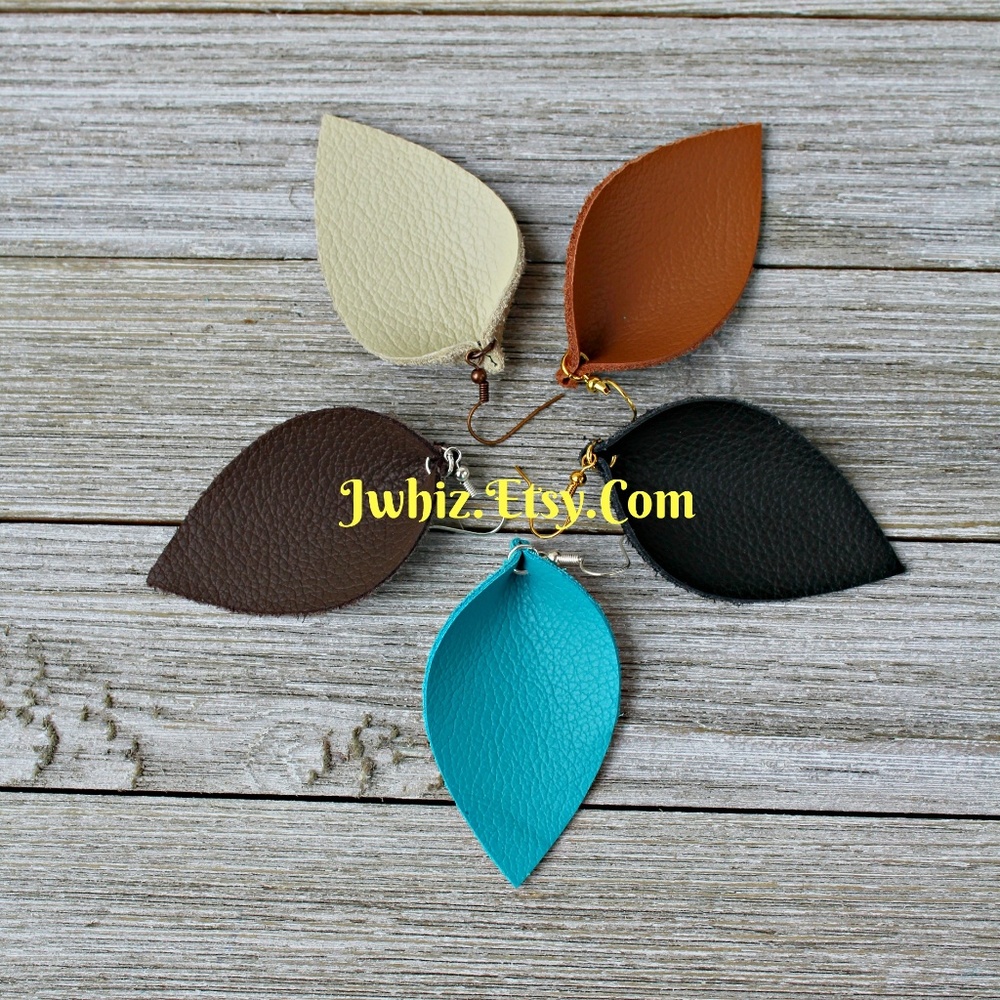 Joanna Gaines Inspired Leather Leaf Earrings